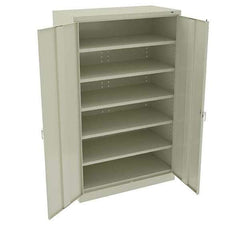 Tennsco - 5 Shelf Locking Storage Cabinet - Steel, 48" Wide x 24" Deep x 78" High, Champagne/Putty - Apex Tool & Supply