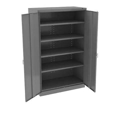 Tennsco - 5 Shelf Locking Storage Cabinet - Steel, 48" Wide x 24" Deep x 78" High, Medium Gray - Apex Tool & Supply