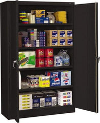 Tennsco - 5 Shelf Locking Storage Cabinet - Steel, 48" Wide x 18" Deep x 78" High, Black - Apex Tool & Supply