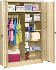 Tennsco - 6 Shelf Wardrobe Storage Cabinet - Steel, 48" Wide x 18" Deep x 78" High, Sand - Apex Tool & Supply