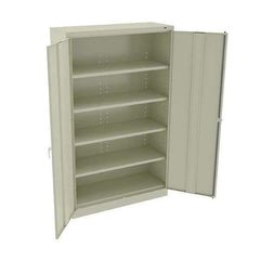 Tennsco - 6 Shelf Wardrobe Storage Cabinet - Steel, 48" Wide x 24" Deep x 78" High, Champagne/Putty - Apex Tool & Supply