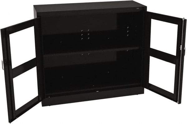 Tennsco - 2 Shelf Visible Storage Cabinet - Steel, 48" Wide x 18" Deep x 42" High, Black - Apex Tool & Supply