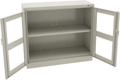 Tennsco - 2 Shelf Visible Storage Cabinet - Steel, 48" Wide x 18" Deep x 42" High, Light Gray - Apex Tool & Supply