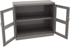 Tennsco - 2 Shelf Visible Storage Cabinet - Steel, 48" Wide x 18" Deep x 42" High, Medium Gray - Apex Tool & Supply