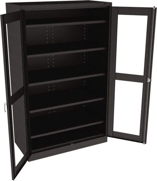 Tennsco - 5 Shelf Visible Storage Cabinet - Steel, 48" Wide x 24" Deep x 78" High, Black - Apex Tool & Supply
