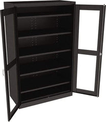 Tennsco - 5 Shelf Visible Storage Cabinet - Steel, 48" Wide x 24" Deep x 78" High, Black - Apex Tool & Supply