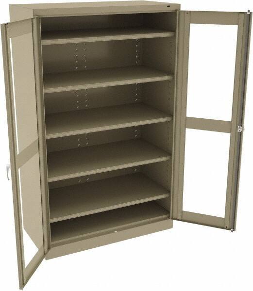 Tennsco - 5 Shelf Visible Storage Cabinet - Steel, 48" Wide x 24" Deep x 78" High, Sand - Apex Tool & Supply