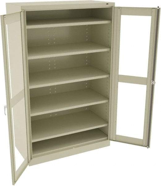 Tennsco - 5 Shelf Visible Storage Cabinet - Steel, 48" Wide x 24" Deep x 78" High, Champagne/Putty - Apex Tool & Supply