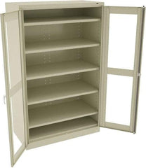 Tennsco - 5 Shelf Visible Storage Cabinet - Steel, 48" Wide x 24" Deep x 78" High, Champagne/Putty - Apex Tool & Supply