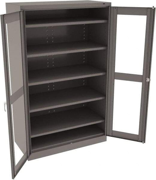Tennsco - 5 Shelf Visible Storage Cabinet - Steel, 48" Wide x 24" Deep x 78" High, Medium Gray - Apex Tool & Supply
