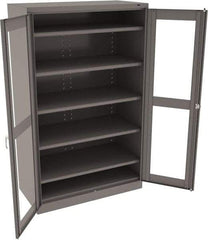 Tennsco - 5 Shelf Visible Storage Cabinet - Steel, 48" Wide x 24" Deep x 78" High, Medium Gray - Apex Tool & Supply