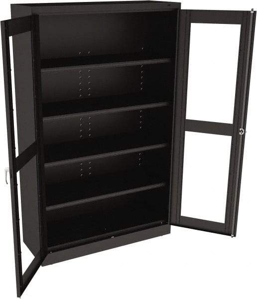 Tennsco - 5 Shelf Visible Storage Cabinet - Steel, 48" Wide x 18" Deep x 78" High, Black - Apex Tool & Supply