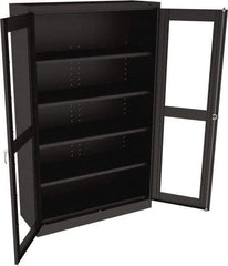 Tennsco - 5 Shelf Visible Storage Cabinet - Steel, 48" Wide x 18" Deep x 78" High, Black - Apex Tool & Supply