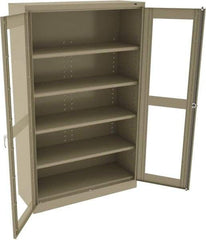 Tennsco - 5 Shelf Visible Storage Cabinet - Steel, 48" Wide x 18" Deep x 78" High, Sand - Apex Tool & Supply