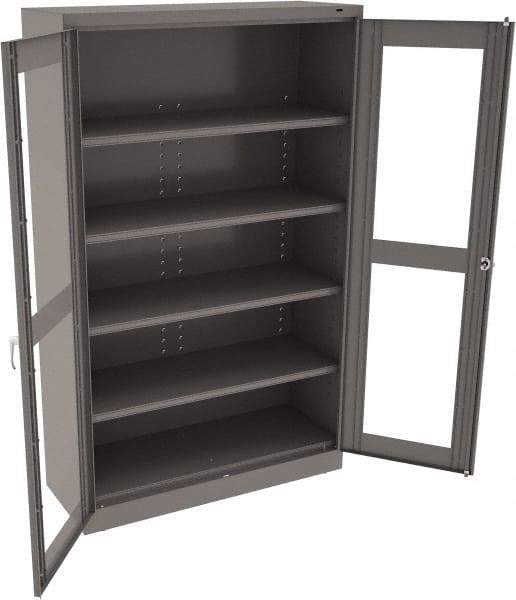 Tennsco - 5 Shelf Visible Storage Cabinet - Steel, 48" Wide x 18" Deep x 78" High, Medium Gray - Apex Tool & Supply