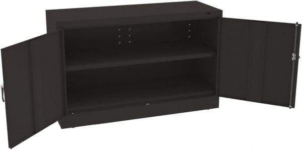 Tennsco - 5 Shelf Locking Storage Cabinet - Steel, 48" Wide x 18" Deep x 30" High, Black - Apex Tool & Supply