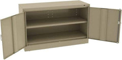 Tennsco - 2 Shelf Locking Storage Cabinet - Steel, 48" Wide x 18" Deep x 30" High, Sand - Apex Tool & Supply