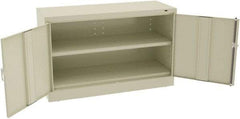 Tennsco - 2 Shelf Locking Storage Cabinet - Steel, 48" Wide x 18" Deep x 30" High, Champagne/Putty - Apex Tool & Supply
