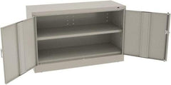 Tennsco - 2 Shelf Locking Storage Cabinet - Steel, 48" Wide x 18" Deep x 30" High, Light Gray - Apex Tool & Supply