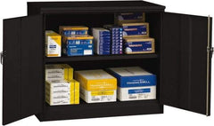 Tennsco - 2 Shelf Locking Storage Cabinet - Steel, 48" Wide x 18" Deep x 42" High, Black - Apex Tool & Supply