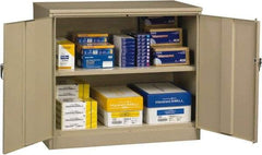 Tennsco - 2 Shelf Locking Storage Cabinet - Steel, 48" Wide x 18" Deep x 42" High, Sand - Apex Tool & Supply