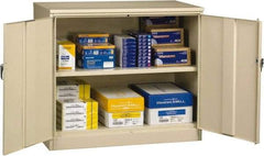 Tennsco - 2 Shelf Locking Storage Cabinet - Steel, 48" Wide x 18" Deep x 42" High, Champagne/Putty - Apex Tool & Supply