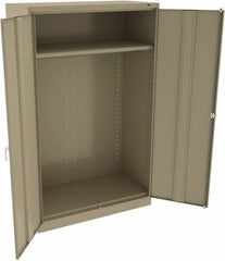 Tennsco - 2 Shelf Wardrobe Storage Cabinet - Steel, 48" Wide x 24" Deep x 78" High, Sand - Apex Tool & Supply