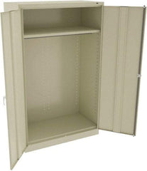 Tennsco - 2 Shelf Wardrobe Storage Cabinet - Steel, 48" Wide x 24" Deep x 78" High, Champagne/Putty - Apex Tool & Supply