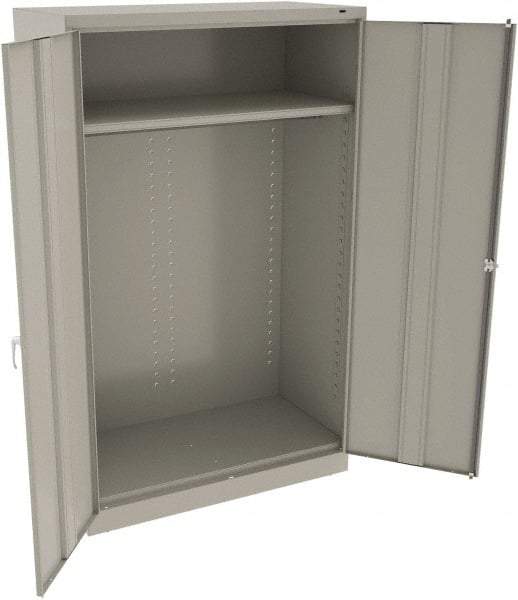 Tennsco - 2 Shelf Wardrobe Storage Cabinet - Steel, 48" Wide x 24" Deep x 78" High, Light Gray - Apex Tool & Supply