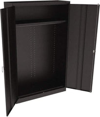 Tennsco - 2 Shelf Wardrobe Storage Cabinet - Steel, 48" Wide x 18" Deep x 78" High, Black - Apex Tool & Supply
