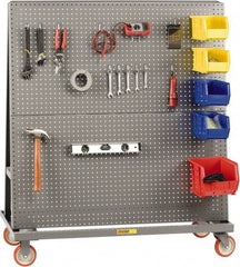 Little Giant - 60" Wide x 56" High x 24" Deep, Pegboard Tool Cart, Double-Sided - 1,200 Lb Capacity, 40 Sq/Ft Surface Area - Apex Tool & Supply