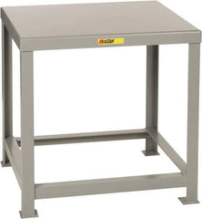 Little Giant - 30 Wide x 16" Deep x 30" High, 7 Gauge Steel Heavy-Duty Machine Table - Fixed Legs, Gray - Apex Tool & Supply