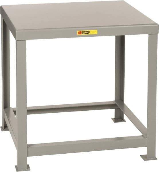 Little Giant - 30 Wide x 28" Deep x 24" High, Steel Heavy-Duty Machine Table - Comfort Edge, Fixed Legs, Gray - Apex Tool & Supply