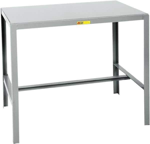 Little Giant - 24 Wide x 18" Deep x 30" High, Steel Machine Work Table - Straight Edge, Fixed Legs, Gray - Apex Tool & Supply