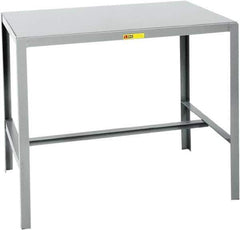 Little Giant - 24 Wide x 18" Deep x 30" High, Steel Machine Work Table - Straight Edge, Fixed Legs, Gray - Apex Tool & Supply