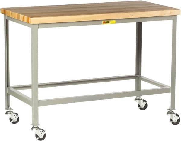 Little Giant - Mobile Table - Steel, Fixed Leg, Gray, 72" Long x 36" Deep x 35" High - Apex Tool & Supply