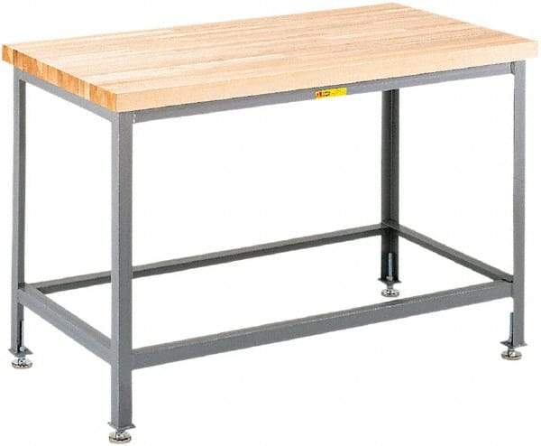 Little Giant - 36 Wide x 24" Deep x 32" High, Maple Butcher Block Top - Straight Edge, Fixed Legs With Adjustable Height Glides, Gray - Apex Tool & Supply