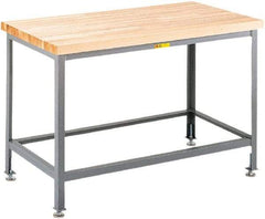 Little Giant - 36 Wide x 24" Deep x 32" High, Maple Butcher Block Top - Straight Edge, Fixed Legs With Adjustable Height Glides, Gray - Apex Tool & Supply