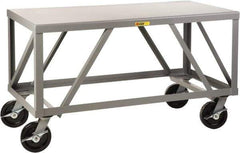 Little Giant - Mobile Table - Fixed Leg, Gray, 36" Deep - Apex Tool & Supply