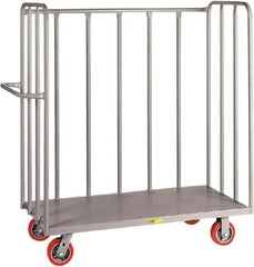 Little Giant - 3,600 Lb Capacity, 3-Sided Steel Bulk Truck - 41-1/2" Long x 24" Wide x 57" High, 6" Diam Polyurethane Wheels - Apex Tool & Supply
