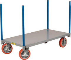 Little Giant - 3,600 Lb Capacity Steel Pipe Stake Truck - Steel Deck, 30" OAW, 48" Platform Length, Polyurethane Casters - Apex Tool & Supply