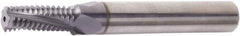 Vargus - 9/16-18 UN, 0.492" Cutting Diam, 4 Flute, Solid Carbide Helical Flute Thread Mill - Internal Thread, 1.139" LOC, 3.15" OAL, 3.15" Shank Diam - Apex Tool & Supply