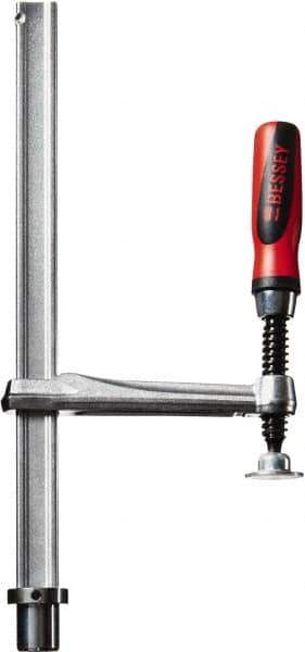 Bessey - 1,000 Lb Holding Capacity, 12" Max Opening Capacity, 1,000 Lb Clamping Pressure, Manual Hold Down Clamp - 7-11/16" Arm Length, 7-7/8" Clamp Length, 1-37/64" Clamp Width, 15-3/4" Clamp Height, 28mm Stud Mount, Steel - Apex Tool & Supply