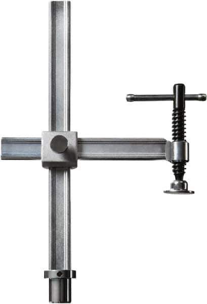 Bessey - 1,200 Lb Holding Capacity, 12" Max Opening Capacity, 1,200 Lb Clamping Pressure, Manual Hold Down Clamp - 10" Arm Length, 10-5/8" Clamp Length, 2-19/32" Clamp Width, 15-3/4" Clamp Height, 28mm Stud Mount, Steel - Apex Tool & Supply