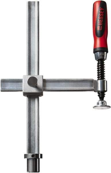 Bessey - 1,200 Lb Holding Capacity, 12" Max Opening Capacity, 1,200 Lb Clamping Pressure, Manual Hold Down Clamp - 10" Arm Length, 10-7/16" Clamp Length, 2-19/32" Clamp Width, 15-3/4" Clamp Height, 28mm Stud Mount, Steel - Apex Tool & Supply