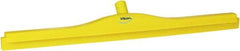 Vikan - 27.6" Polypropylene Blade Floor Squeegee Frame - Threaded End, Double Edge, Yellow, Polypropylene Holder - Apex Tool & Supply