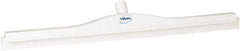 Vikan - 27.6" Polypropylene Blade Floor Squeegee Frame - Threaded End, Double Edge, White, Polypropylene Holder - Apex Tool & Supply