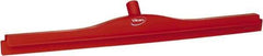 Vikan - 27.6" Polypropylene Blade Floor Squeegee Frame - Threaded End, Double Edge, Red, Polypropylene Holder - Apex Tool & Supply