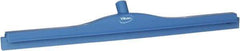 Vikan - 27.6" Polypropylene Blade Floor Squeegee Frame - Threaded End, Double Edge, Blue, Polypropylene Holder - Apex Tool & Supply