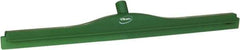 Vikan - 27.6" Polypropylene Blade Floor Squeegee Frame - Threaded End, Double Edge, Green, Polypropylene Holder - Apex Tool & Supply